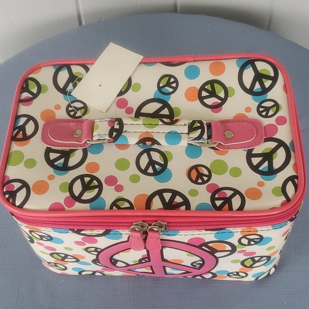 Peace Sign train case/makeup case - Picture 2 of 6